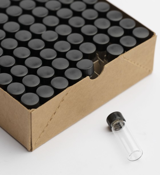 Small transparent plastic tubes with cap 4 ml made usa