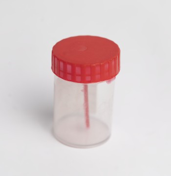 غطاء للمواد الحيوية مع ملعقة، غير معقم، قابل للتصرف 60 مل urine